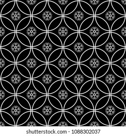 Abstract seamless pattern of black and white color for wallpapers and background. 