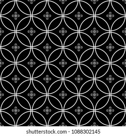 Abstract seamless pattern of black and white color for wallpapers and background. 