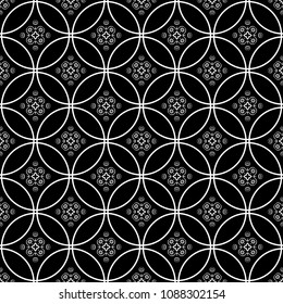 Abstract seamless pattern of black and white color for wallpapers and background. 