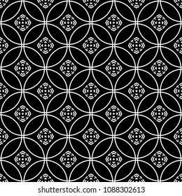 Abstract seamless pattern of black and white color for wallpapers and background. 