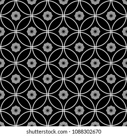 Abstract seamless pattern of black and white color for wallpapers and background. 