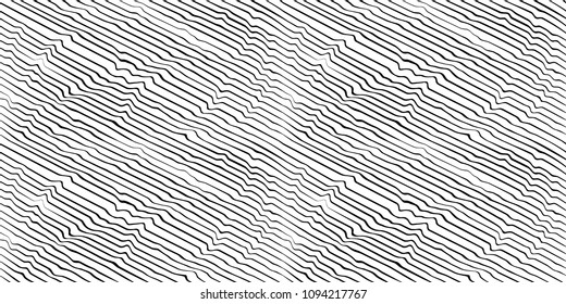 Abstract seamless  pattern, black and white stripes wavy .For Wallpaper,fabrics,t-shirts, and so on.Vector illustration.