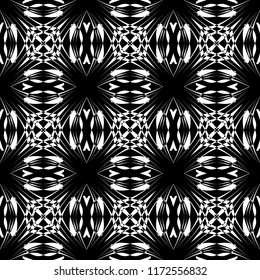 Abstract seamless pattern of black and white color for wallpapers and background. 