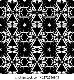 Abstract seamless pattern of black and white color for wallpapers and background. 