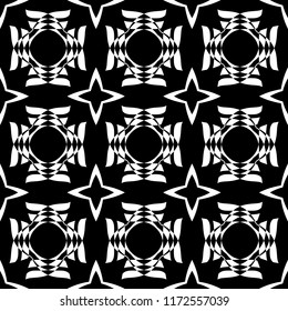 Abstract seamless pattern of black and white color for wallpapers and background. 
