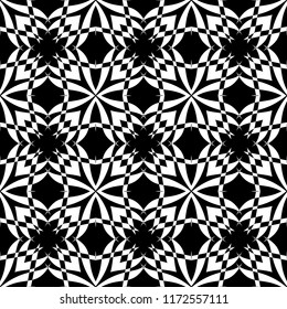 Abstract seamless pattern of black and white color for wallpapers and background. 