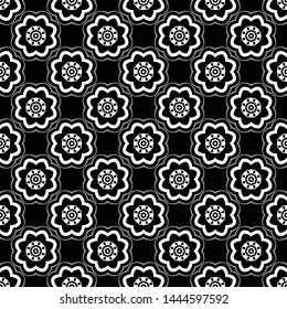Abstract seamless pattern of black and white color for wallpapers and background.