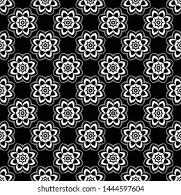 Abstract seamless pattern of black and white color for wallpapers and background.