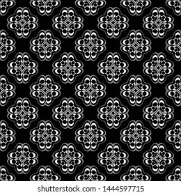 Abstract seamless pattern of black and white color for wallpapers and background.