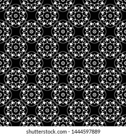 Abstract seamless pattern of black and white color for wallpapers and background.