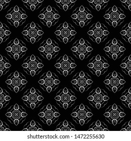 Abstract seamless pattern of black and white color for wallpapers and background. 