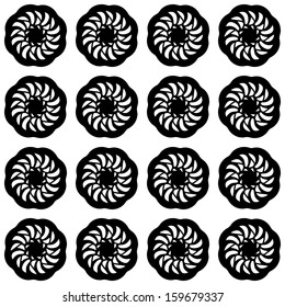 Abstract seamless pattern in black and white - vector 