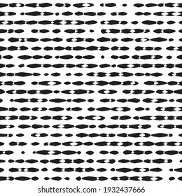 Abstract seamless pattern in black and white. Seamless vector background with dots and lines.