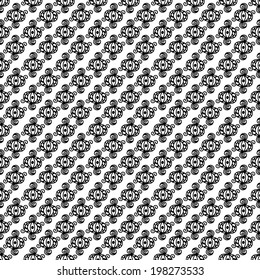 Abstract seamless pattern in black and white. Geometric decorative background. Endless print monochrome texture - vector 