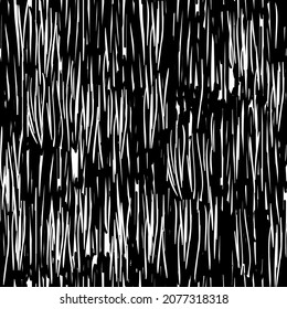 Abstract seamless pattern. Black and white brush strokes. Vector hand drawn contrast background. 