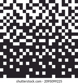 Resumen de un patrón impecable con píxeles en blanco y negro. Fondo mosaico. Ilustración vectorial. Elemento de diseño para envolver papel, tapicería, cubierta, presentación y tela.
