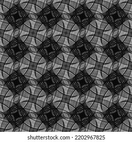 Abstract seamless pattern with black and white stripes
