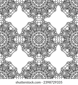 Abstract seamless pattern of black and white color for wallpapers and background
