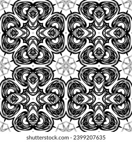 Abstract seamless pattern of black and white color for wallpapers and background