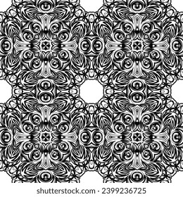 Abstract seamless pattern of black and white color for wallpapers and background