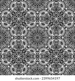 Abstract seamless pattern of black and white color for wallpapers and background