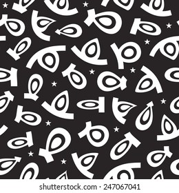 Abstract seamless pattern. Black and white shapes texture. 