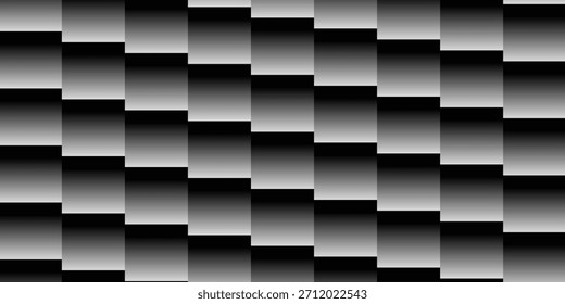 Abstract seamless pattern with black and white gradient squares. Geometric background for design, website, presentation, or print.

