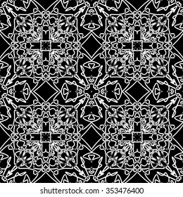 abstract seamless pattern ,black and white Vector seamless pattern. Seamless background pattern. Modern stylish texture. Repeating geometric.