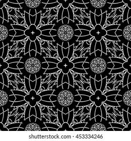 Abstract seamless pattern of black and white color for wallpapers and background.