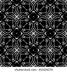 Abstract seamless pattern of black and white color for wallpapers and background.
