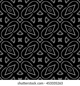 Abstract seamless pattern of black and white color for wallpapers and background.