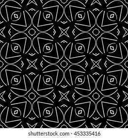 Abstract seamless pattern of black and white color for wallpapers and background.