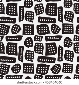 Abstract seamless pattern in black and white.
