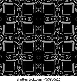 Abstract seamless pattern of black and white color for wallpapers and background.