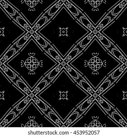 Abstract seamless pattern of black and white color for wallpapers and background.