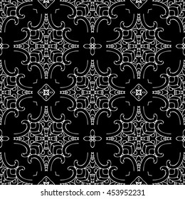 Abstract seamless pattern of black and white color for wallpapers and background.