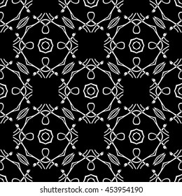 Abstract seamless pattern of black and white color for wallpapers and background.
