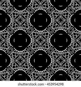 Abstract seamless pattern of black and white color for wallpapers and background.