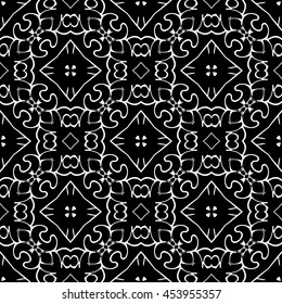 Abstract seamless pattern of black and white color for wallpapers and background.
