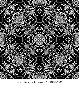Abstract seamless pattern of black and white color for wallpapers and background.