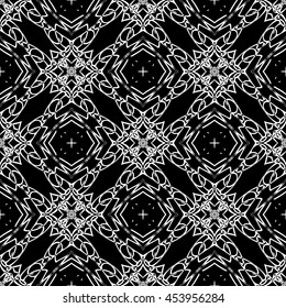Abstract seamless pattern of black and white color for wallpapers and background.