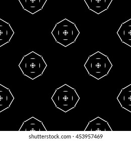 Abstract seamless pattern of black and white color for wallpapers and background.