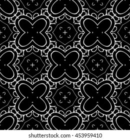 Abstract seamless pattern of black and white color for wallpapers and background.