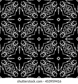 Abstract seamless pattern of black and white color for wallpapers and background.