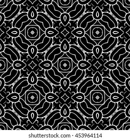 Abstract seamless pattern of black and white color for wallpapers and background.