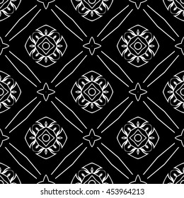 Abstract seamless pattern of black and white color for wallpapers and background.