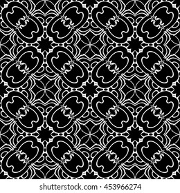 Abstract seamless pattern of black and white color for wallpapers and background.