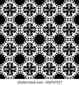 Abstract seamless pattern of black and white color for wallpapers and background.