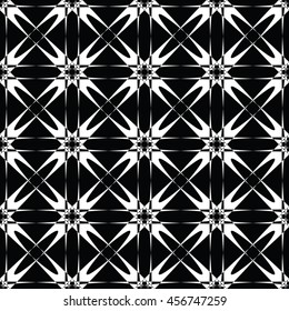 Abstract seamless pattern of black and white color for wallpapers and background.