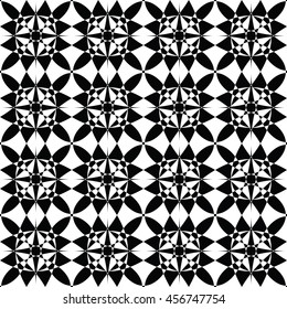 Abstract seamless pattern of black and white color for wallpapers and background.